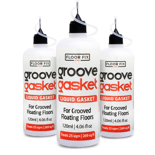 Groove Gasket  - Liquid Gasket for Squeaky Click System Floors - Floor Fix Pro Squeaky Floor Repair Products