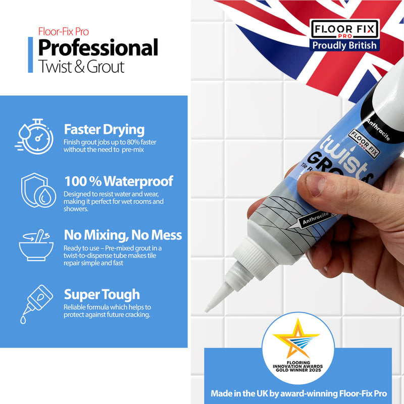 Laad de afbeelding in de Galerij-viewer, Twist &amp; Grout - Tile Grout Revive And Restore Kit - Floor Fix Pro Loose Tile &amp; Hollow Floor Adhesive
